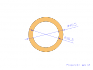 Profil en Silicone TS8048,536,5 - format de type Tubo - forme de tube