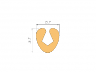 Silicone Profile P012A - type format U - irregular shape