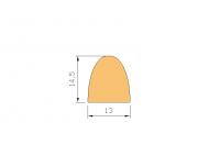 Silicone Profile P015 - type format D - irregular shape