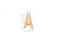 Silicone Profile P018237152 - type format U - irregular shape