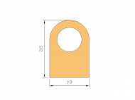Silicone Profile P020 - type format D - irregular shape