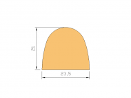 Silicone Profile P026-9 - type format D - irregular shape