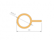 Silicone Profile P030 - type format solid b/p shape - irregular shape