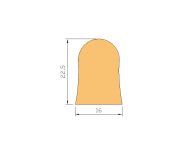 Silicone Profile P035 - type format D - irregular shape
