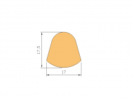 Silicone Profile P041A - type format Cord - irregular shape