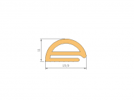 Silicone Profile P064 - type format e - irregular shape