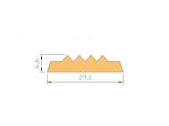 Silicone Profile P064C - type format Flat Silicone Profile - irregular shape