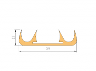 Silicone Profile P064E - type format Horns - irregular shape