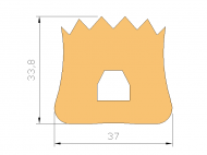 Silicone Profile P10 - type format D - irregular shape