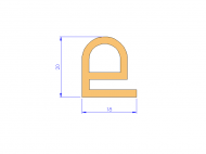 Silicone Profile P10041D - type format e - irregular shape