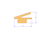Silicone Profile P10041E - type format T - irregular shape