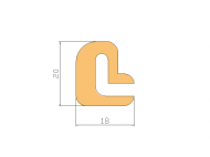 Silicone Profile P1006 - type format L - irregular shape