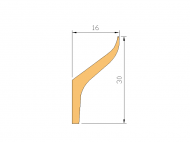 Silicone Profile P1006B - type format Lipped - irregular shape