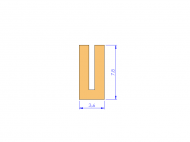 Silicone Profile P1006D - type format U - irregular shape
