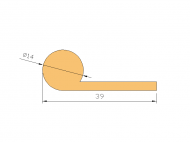 Silicone Profile P1014C - type format solid b/p shape - irregular shape