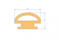 Silicone Profile P1014Q - type format Lamp - irregular shape