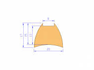 Silicone Profile P10161 - type format Horns - irregular shape