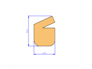 Silicone Profile P1016A - type format Lipped - irregular shape