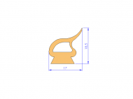 Silicone Profile P10196B - type format Lipped - irregular shape