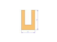 Silicone Profile P10196D - type format U - irregular shape