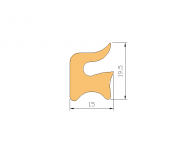 Silicone Profile P10290AA - type format Lipped - irregular shape
