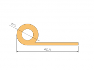 Silicone Profile P1031B - type format solid b/p shape - irregular shape