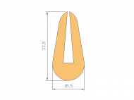 Silicone Profile P10320B - type format U - irregular shape