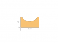 Silicone Profile P10320C - type format Horns - irregular shape