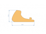 Silicone Profile P10320CM - type format L - irregular shape