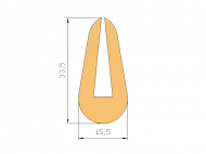 Silicone Profile P10320E - type format U - irregular shape