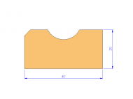 Silicone Profile P10320J - type format D - irregular shape