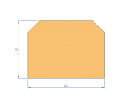Silicone Profile P10320K - type format Trapezium - irregular shape