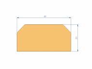 Silicone Profile P10320L - type format Trapezium - irregular shape