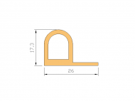 Silicone Profile P1038O - type format solid b/p shape - irregular shape