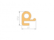 Silicone Profile P103B - type format e - irregular shape