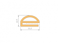 Silicone Profile P104A - type format e - irregular shape