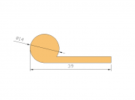 Silicone Profile P104C - type format solid b/p shape - irregular shape