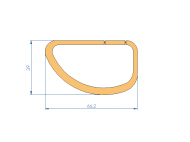 Silicone Profile P10566AD - type format Cord - irregular shape