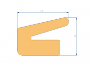 Silicone Profile P10566AO - type format Lipped - irregular shape