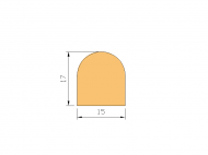 Silicone Profile P10566B - type format D - irregular shape