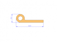 Silicone Profile P10566C - type format solid b/p shape - irregular shape