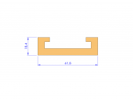 Silicone Profile P10566D - type format U - irregular shape