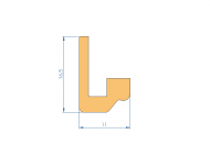 Silicone Profile P10566I - type format U - irregular shape