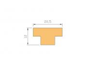 Silicone Profile P105B - type format T - irregular shape