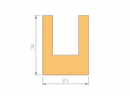 Silicone Profile P105CD - type format U - irregular shape