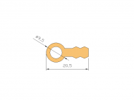 Silicone Profile P105D - type format solid b/p shape - irregular shape