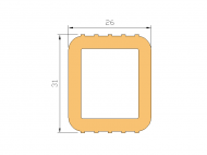 Silicone Profile P105F - type format D - irregular shape