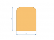 Silicone Profile P105O - type format D - irregular shape