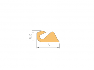 Silicone Profile P105P - type format U - irregular shape