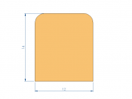 Silicone Profile P105R - type format Trapezium - irregular shape